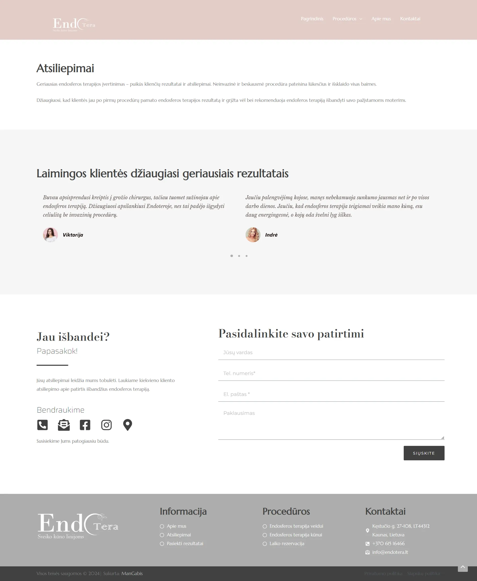 Internetinių puslapių kūrimas - Endotera 10