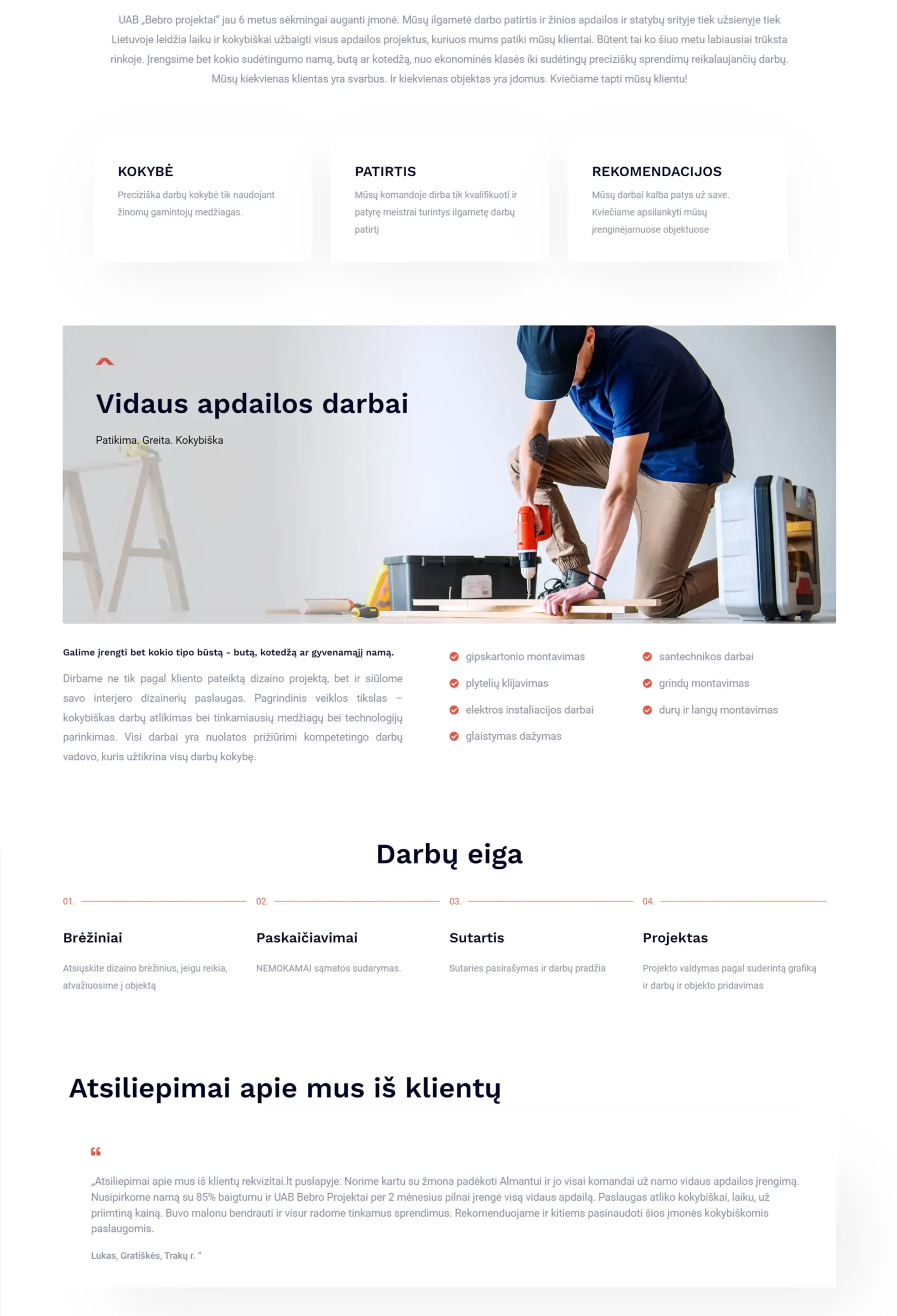 Internetinių puslapių kūrimas - Bebro projektai