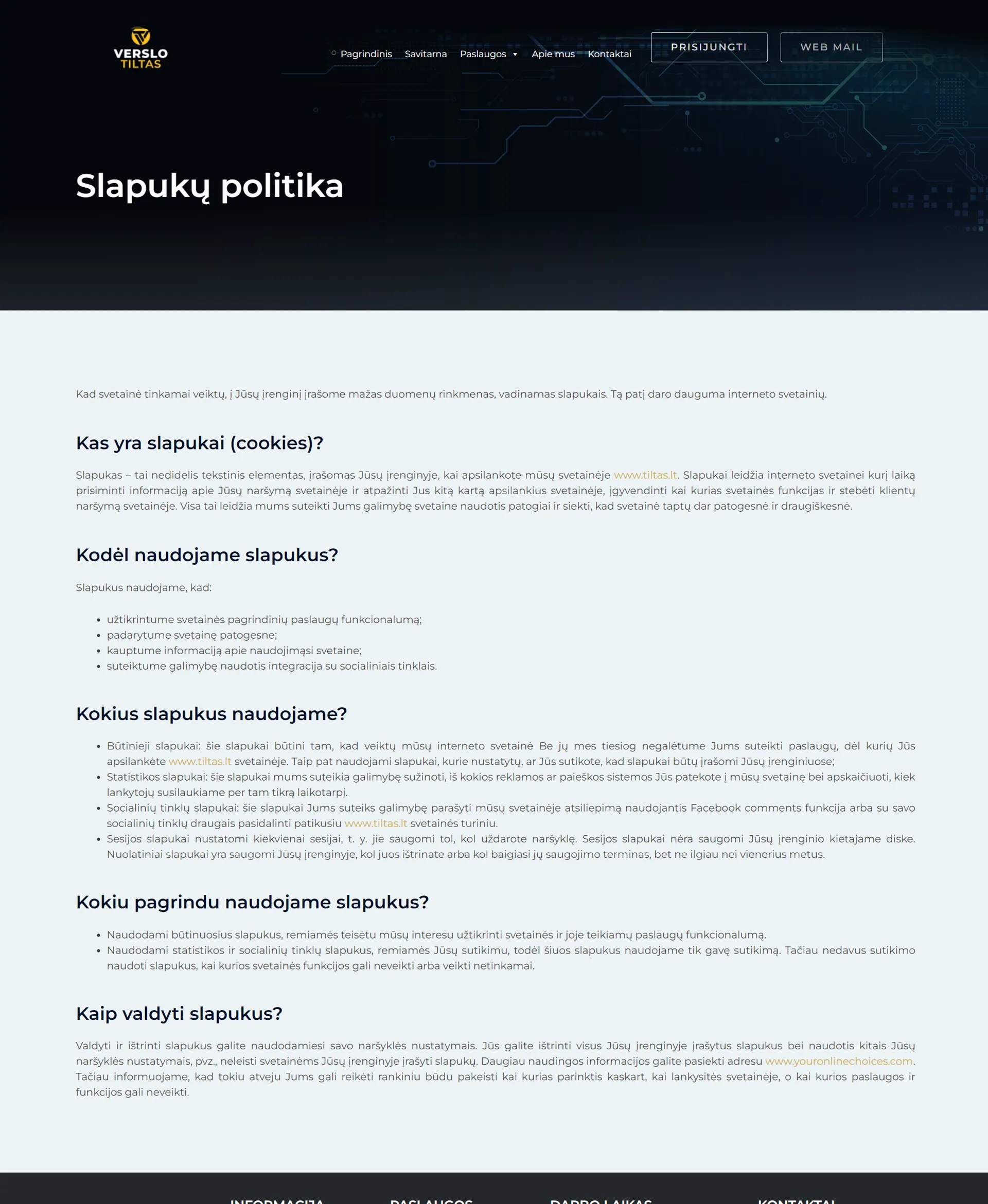 Internetinių puslapių kūrimas - Verslo tiltas 7