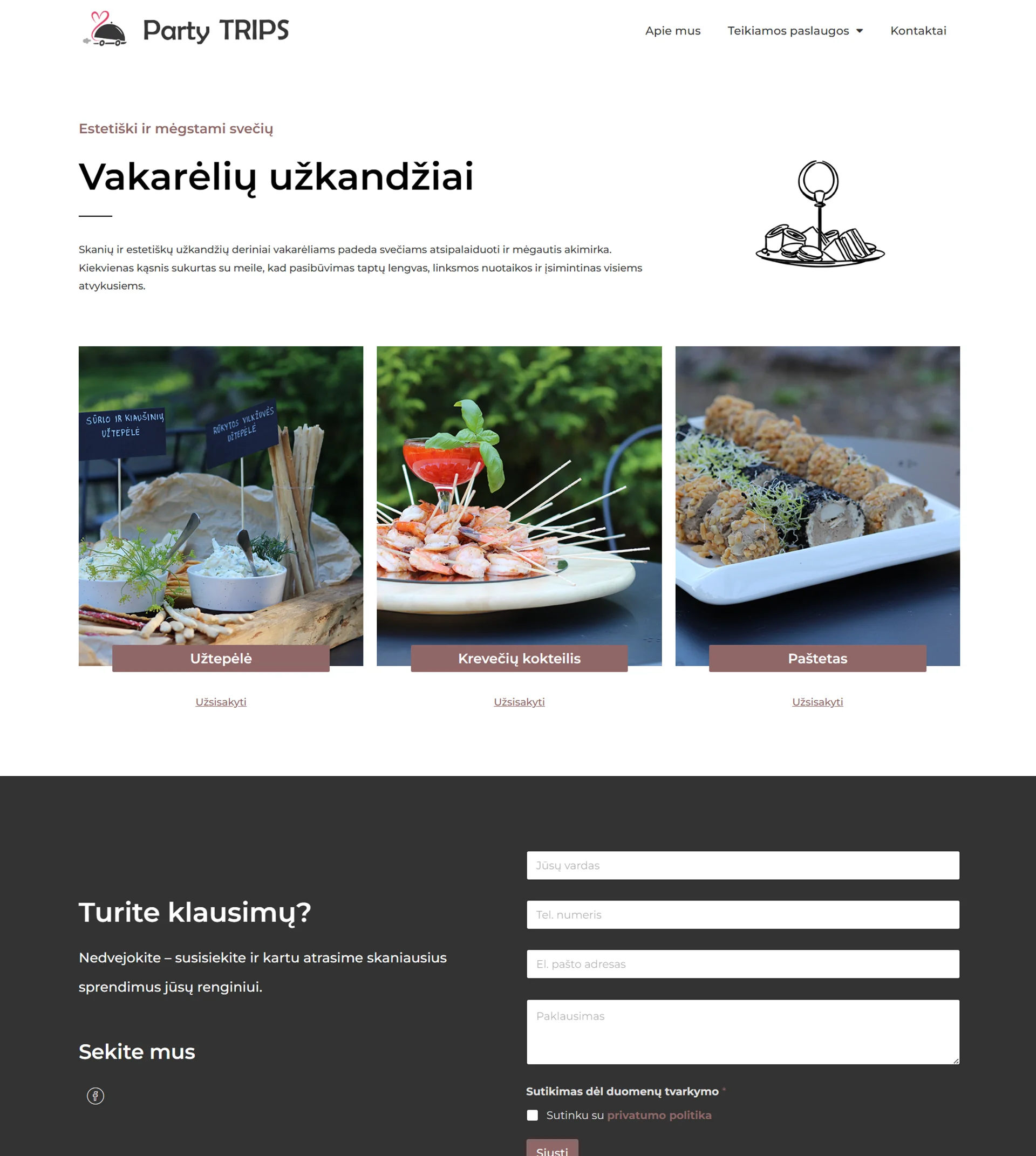 Interneto svetainių kūrimas - PartyTrips - ManGabis