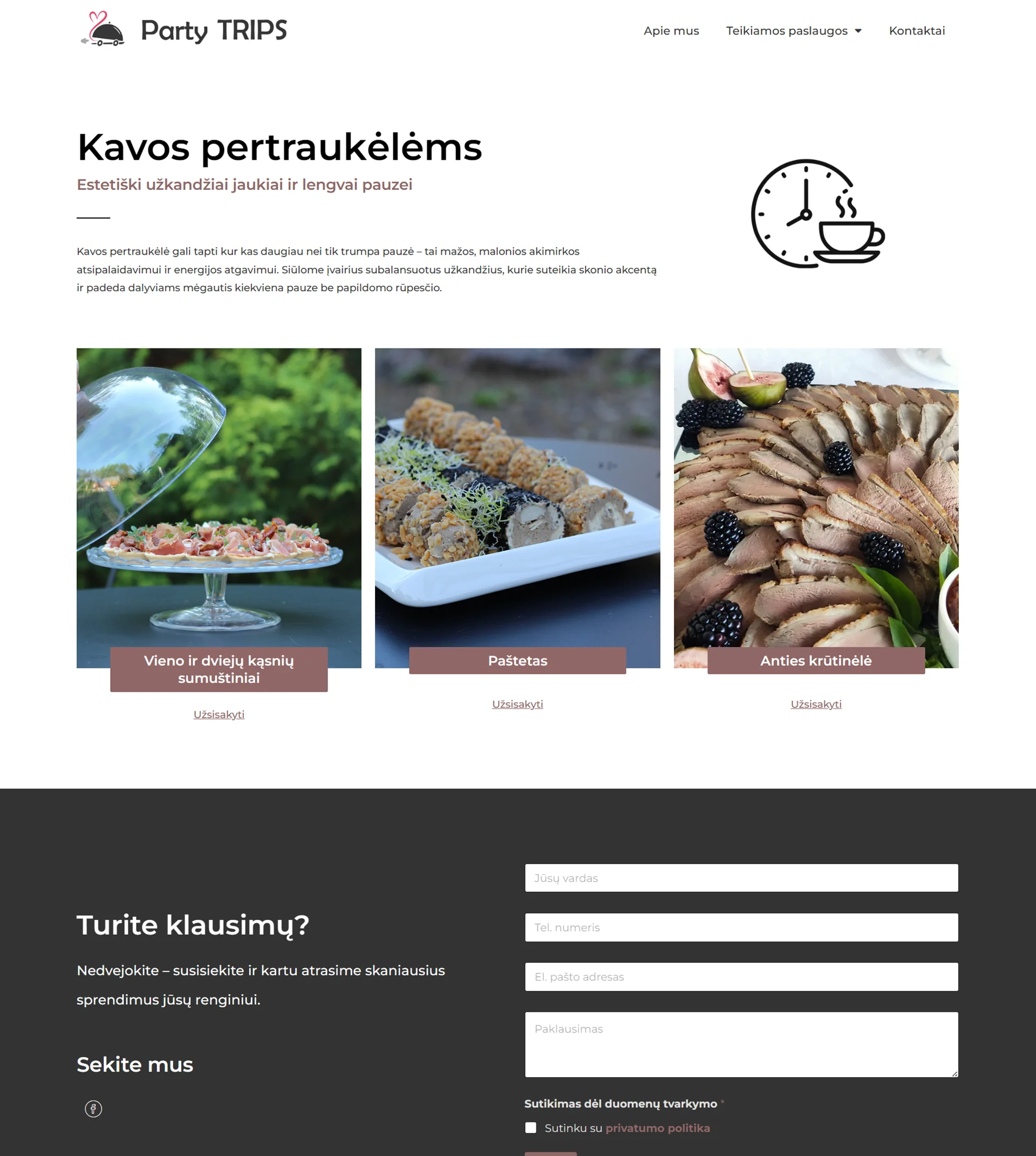 Interneto svetainių kūrimas - PartyTrips - ManGabis