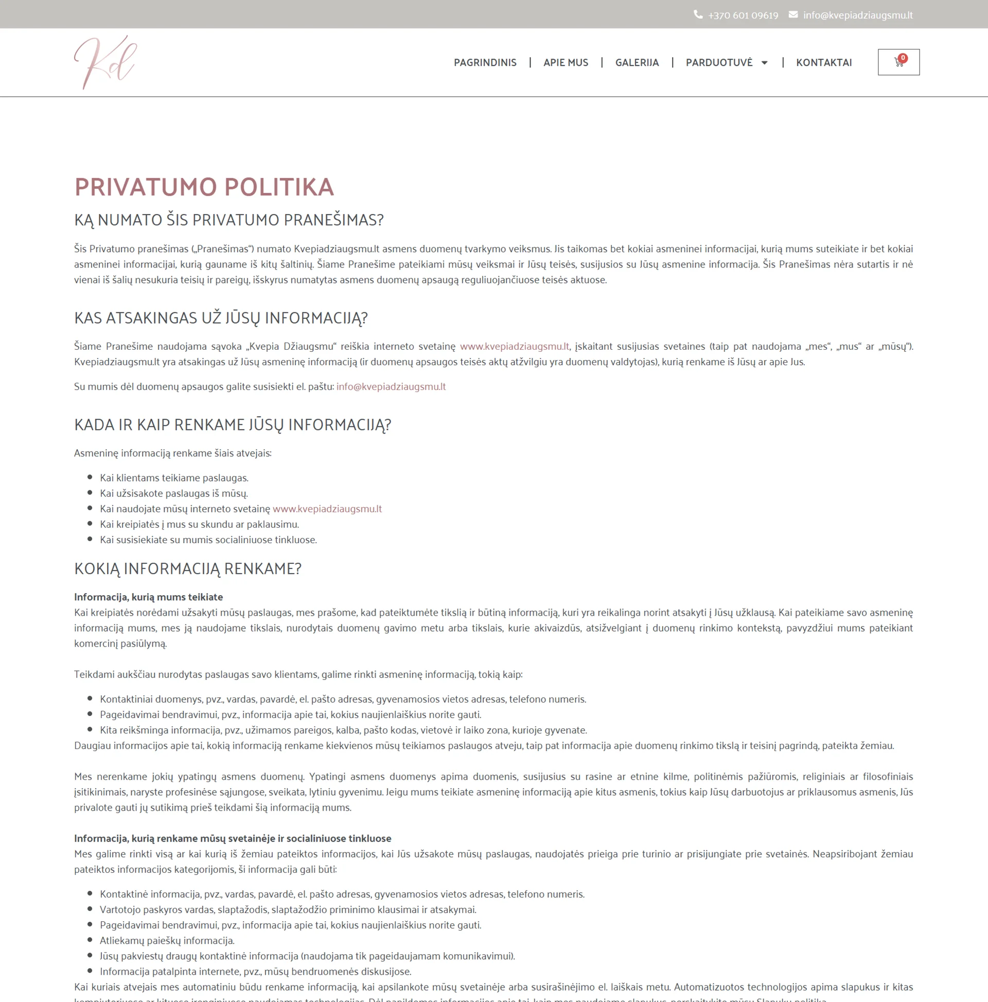 El parduotuvių kūrimas - Kvepia Džiaugsmu - ManGabis