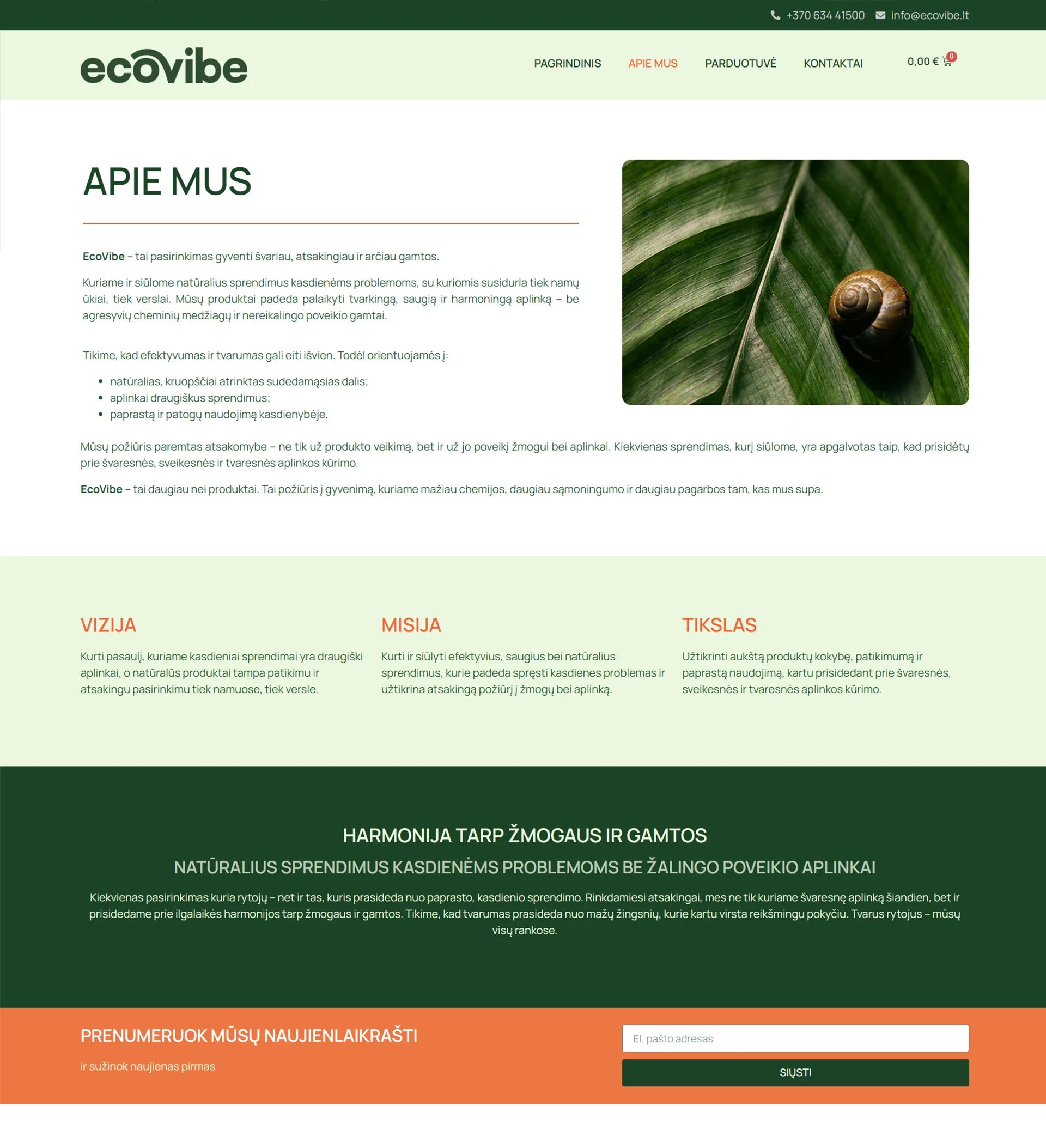 El.parduotuvių kūrimas EcoVibe - ManGabis