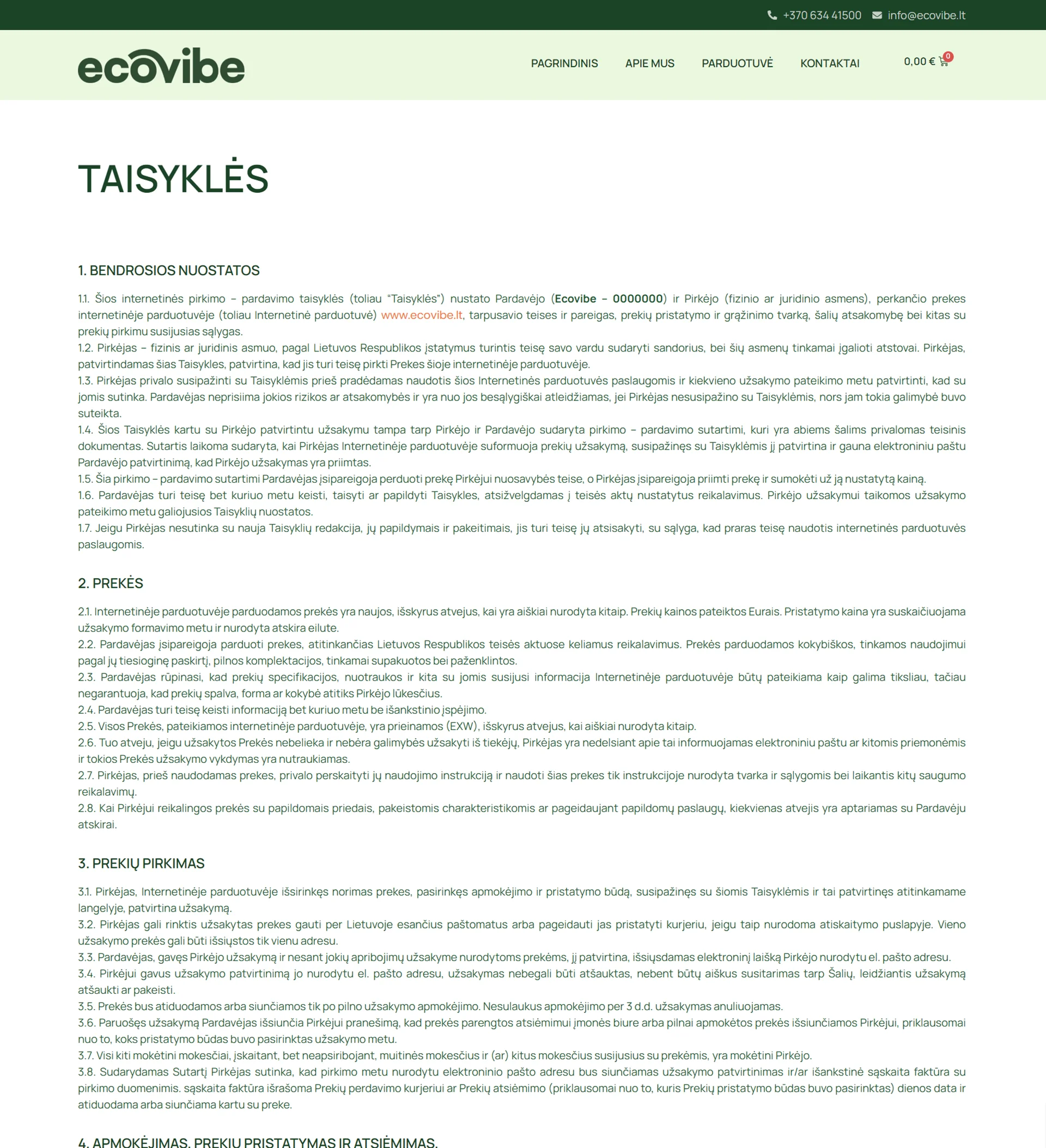 El.parduotuvių kūrimas EcoVibe - ManGabis
