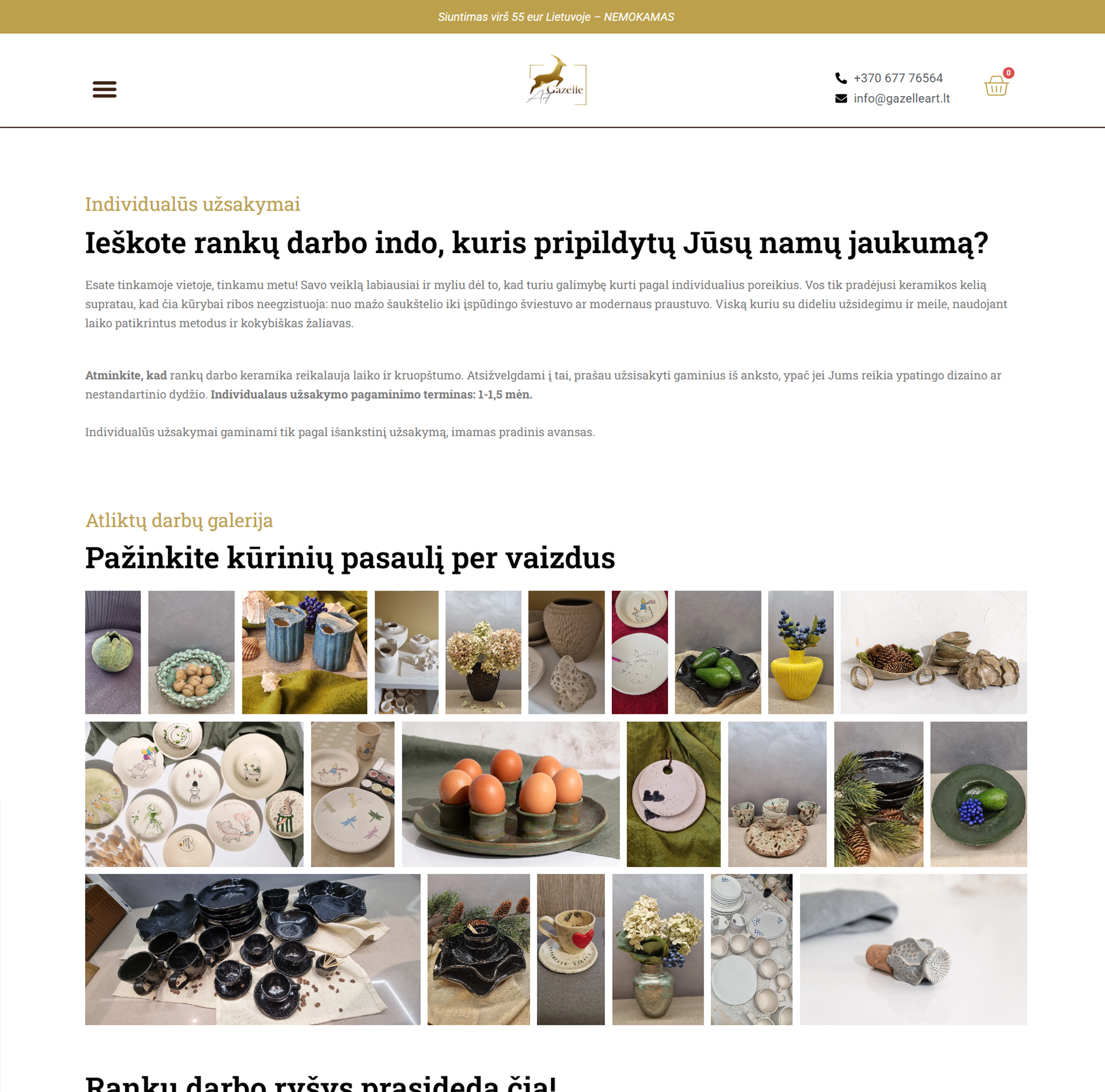 El parduotuvių kūrimas GazelleArt - ManGabis