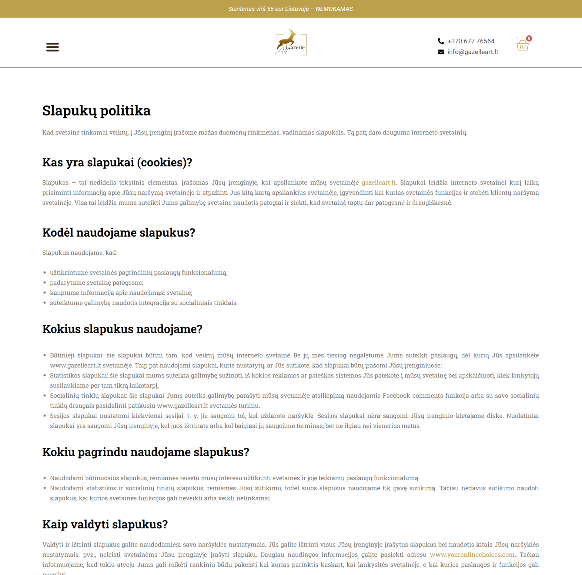 El parduotuvių kūrimas GazelleArt - ManGabis